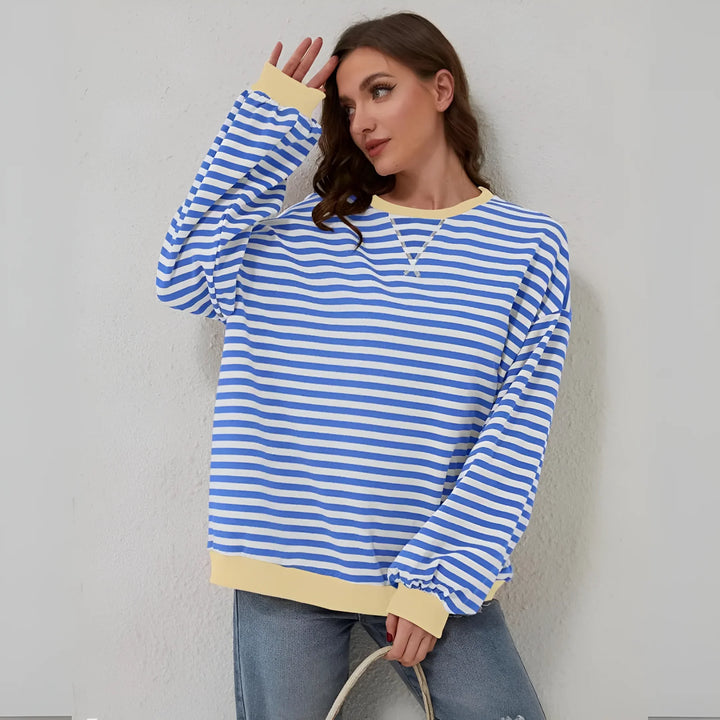 Isolde - Oversized Sweatshirt med Striber for Casual Komfort