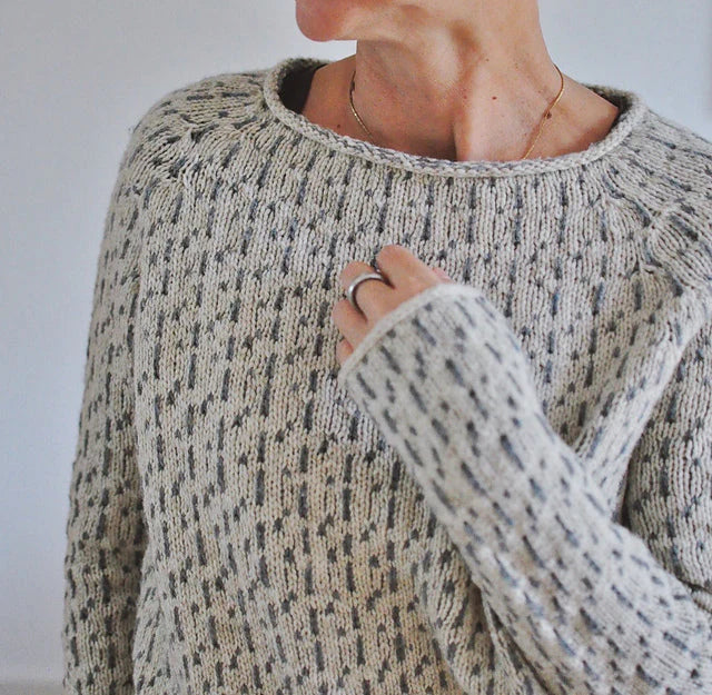 Nanna – Retro Sweater med Regndråbe-Mønster